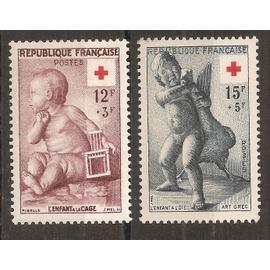 1048 - 1049 (1955) Série Croix-Rouge N* (cote 9,5e) (9347)