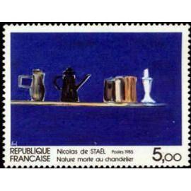 Art : "Nature morte au chandelier" de Nicolas de Staël année 1985 n° 2364 yvert et tellier luxe