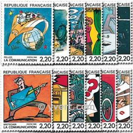 La Communication vue par 12 auteurs de bandes dessinées série complète année 1988 n° 2503 2504 2505 2506 2507 2508 2509 2510 2511 2512 2513 2514 yvert et tellier luxe