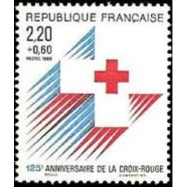 Au profit de la croix rouge : 125ème anniversaire de la croix rouge : emblème année 1988 n° 2555 yvert et tellier luxe