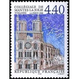 Timbre France 1998, oblitéré - La Collègiale De Mantes-La-Jolie - Yt3180