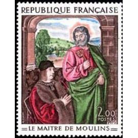 Art : "le Maître de Moulins Pierre de Bourbon présenté par Saint Pierre année 1972 n° 1732 yvert et tellier luxe