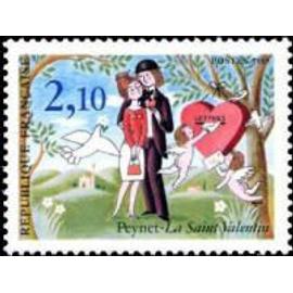 La Saint Valentin "les amoureux" de Peynet année 1985 n° 2354 yvert et tellier luxe