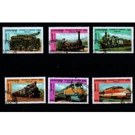 Série De Timbres Sur La Thématique Des Trains - Cambodge 2000 - N°1782G/1782M