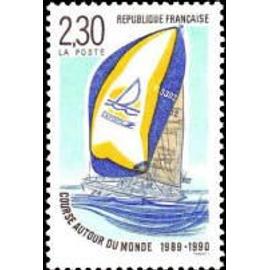 Sport : Course autour du monde (1989/1990) : bateau "la poste" année 1990 n° 2648 yvert et tellier luxe