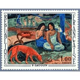 france 1968, très beau timbre neuf** luxe yvert 1568, tableau de Paul Gauguin, 
«Arearea»