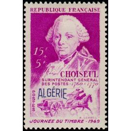 algérie, département français 1949, très beau timbre **luxe yvert 275, choiseul, surintendant général des postes. -