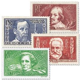 Jacques Callot, Hector Berlioz, Victor Hugo, Louis Pasteur série complète année 1936 n° 330 331 332 333 yvert et tellier luxe