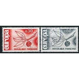 France 1965, Belle Paire Europa, timbres Yvert 1455 Et 1456, Rameau D