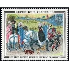 France 1965, très beau timbre neuf** luxe yvert 1457 - Tapisserie des Gobelins - Les très riches heures du Duc de Berry.