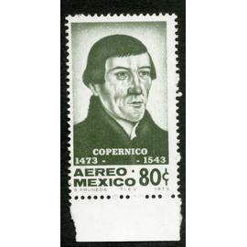 timbre non oblitéré aereo mexico, copernico 1473-1543, 1973, 80 c