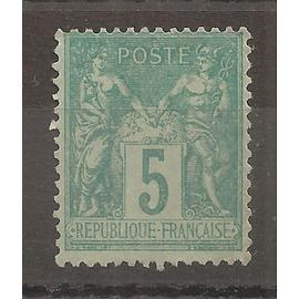75 (1876) Sage Type I I 5c vert neuf Neuf sans gomme NSG (cote 40e) (0891)