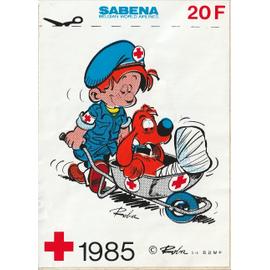 AUTOCOLLANT / STICKERS - BOULE ET BILL pour la croix rouge et Sabena (ROBA ? 1985)