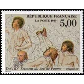 Art : "le serment de jeu de Paume" de Jacques-Louis David bicentenaire de la révolution année 1989 n° 2591 yvert et tellier luxe