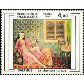Art : "la chambre turque" de Balthus année 1982 n° 2245 yvert et tellier luxe