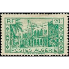 algérie, département français 1944, très beau timbre neuf** luxe yvert 201, alger, le palais d