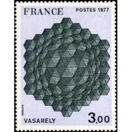 Art : oeuvre de Vasarely année 1977 n° 1924 yvert et tellier luxe
