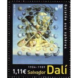 france 2004, très beau timbre neuf** luxe yvert 3676, tableau de Salvador Dali, galatée aux sphères.