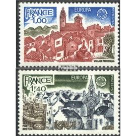 Europa : village provençal et port breton la paire année 1977 n° 1928 1929 yvert et tellier luxe