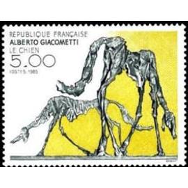 Art : "le chien" Ablberto Giacometti année 1985 n° 2383 yvert et tellier luxe