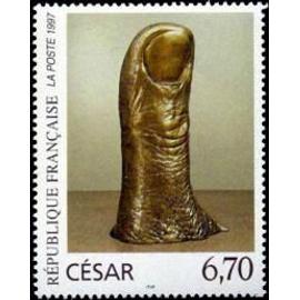 Art : "le pouce" sculpture de César année 1997 n° 3104 yvert et tellier luxe