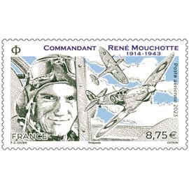 Commandant René Mouchotte aviateur seconde guerre mondiale année 2023 poste aérienne n° 87 yvert et tellier luxe (pour lettre internationale 250g)