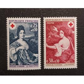 Timbre France neuf 1968 , Y&T n 1580 , 1581 , non oblitérés , comme neuf.