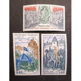 Timbre France neuf 1968 , Y&T n 1577 , 1578 , 1579 , non oblitérés , comme neuf.