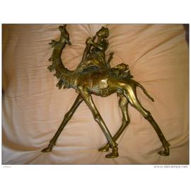Dromadaire et son cavalier en laiton 40x50 cm