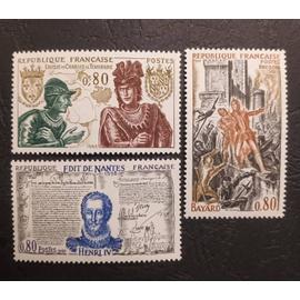 Timbre France neuf 1969 , Y&T n 1616 , 1617 , 1618 , non oblitérés , comme neuf.
