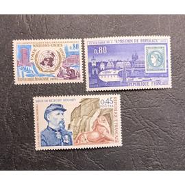 Timbre France neuf 1970 , Y&T n 1658 , 1659 , 1660 , non oblitérés , comme neuf.
