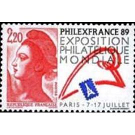 exposition philatélique mondiale à Paris "philexfrance89" avec type liberté année 1988 n° 2524 yvert et tellier luxe