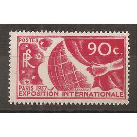 326 (1936) Exposition Internationale 90c rouge N** (cote 30e) (9432)