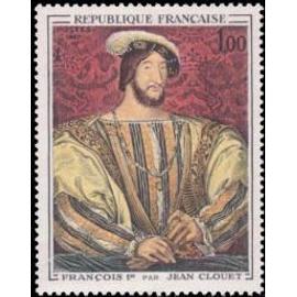 Art : portrait de François 1er par Clouet année 1967 n° 1518 yvert et tellier luxe