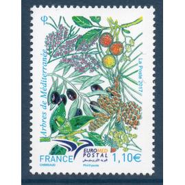Euromed postal réseau postal euro méditerranéen : flore : arbres de Méditerranée année 2017 n° 5164 yvert et tellier luxe