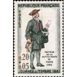 Journée du timbre : facteur de la petite poste année 1961 n° 1285 yvert et tellier luxe