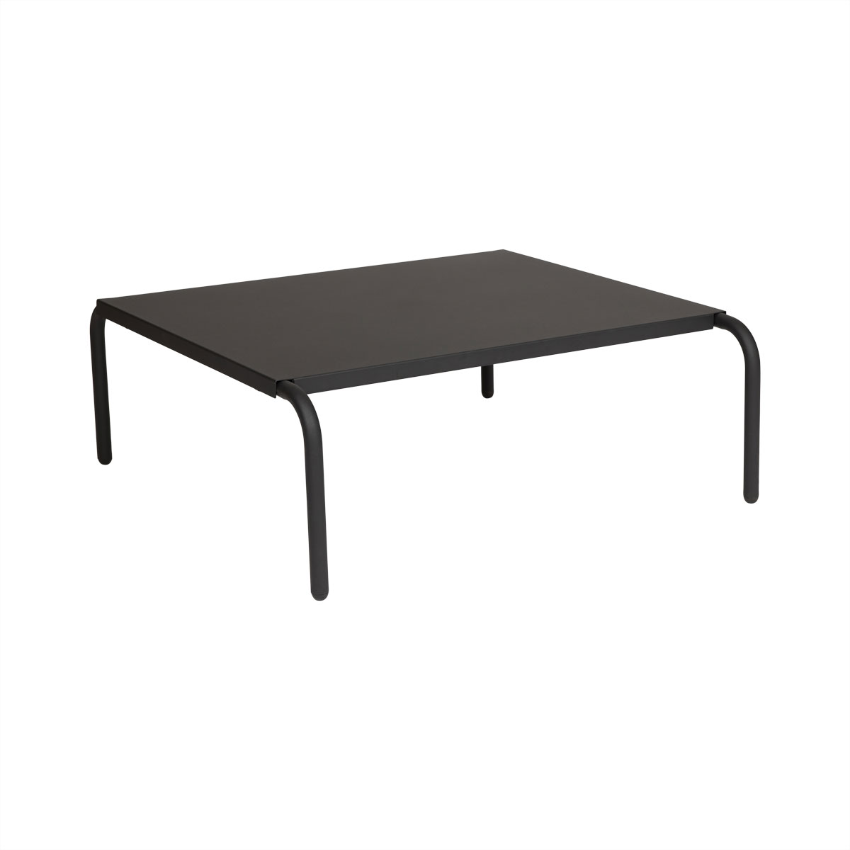 Table noir en acier H30x81x81cm