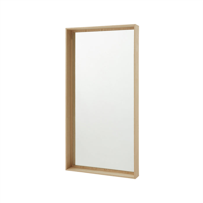 Miroir marron en verre et bois H100x50x8cm
