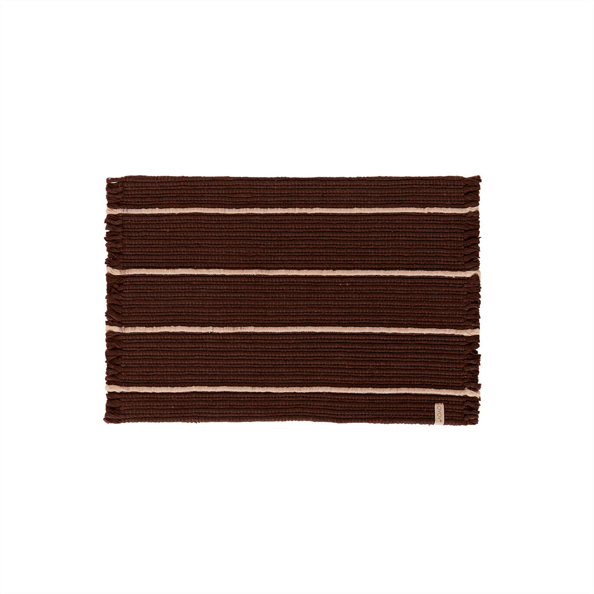 Tapis d´entrée marron en polyester recyclé 76x52cm