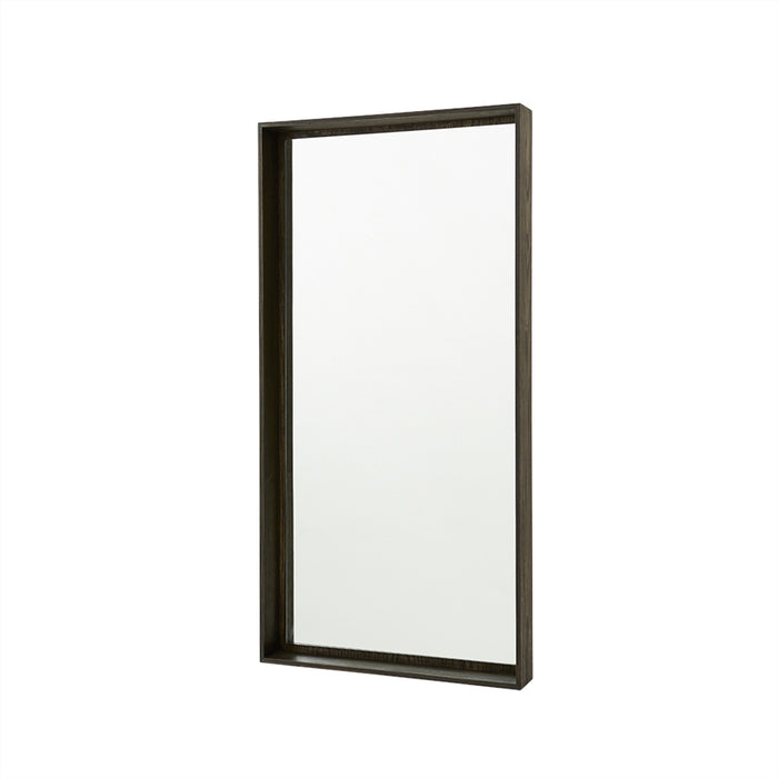 Miroir noir en verre et bois H100x50x8cm