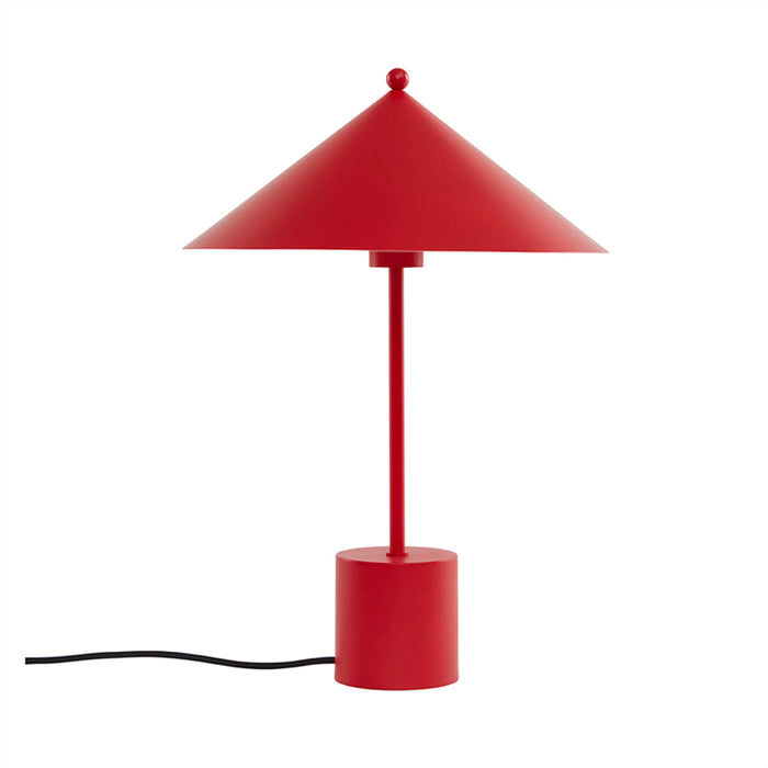 Lampe à poser rouge en métal, enduit de poudre Ø35xH50cm