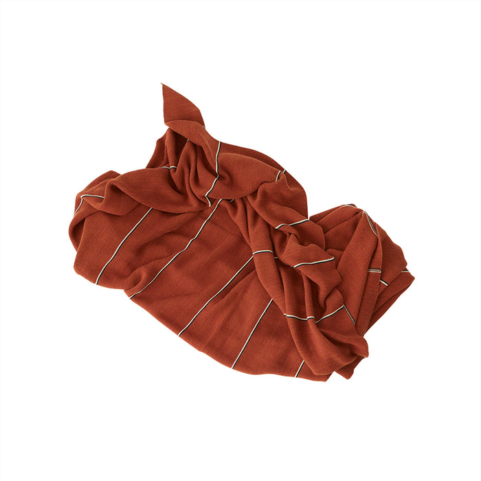 Couverture rouge en coton organique H184x134cm