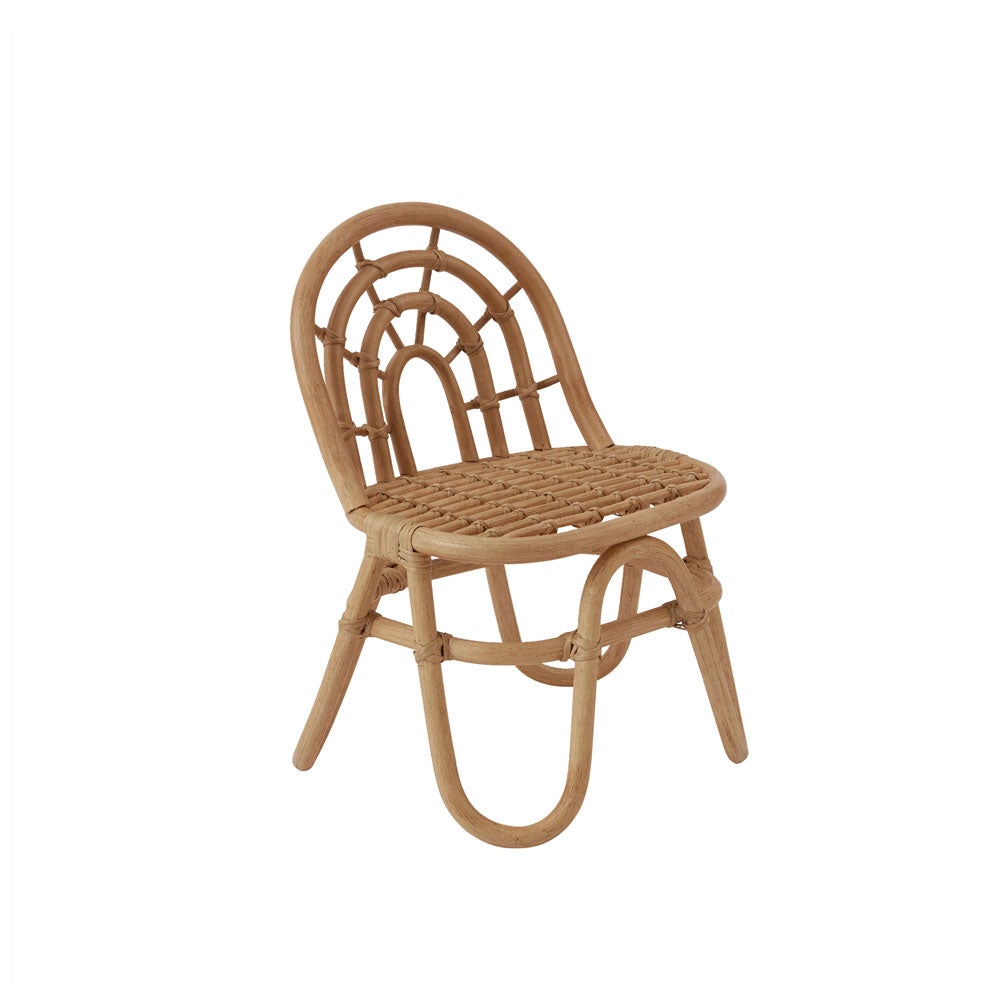 chaise marron en rotin H52x33,5x28cm