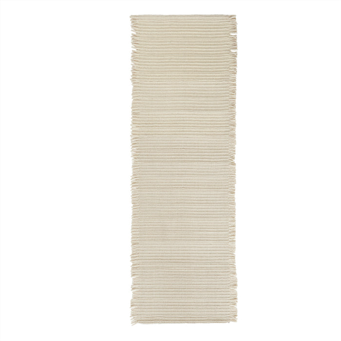 Tapis blanc en laine 250x73cm