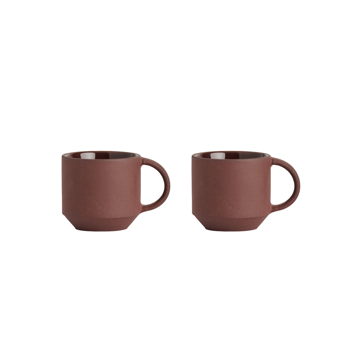 Tasse à espresso marron en terre cuite H5,5x8,2x6cm
