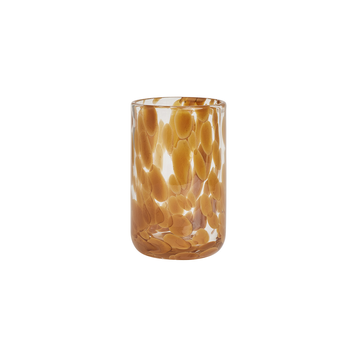Vase orange en verre Ø6,8xH10,5cm