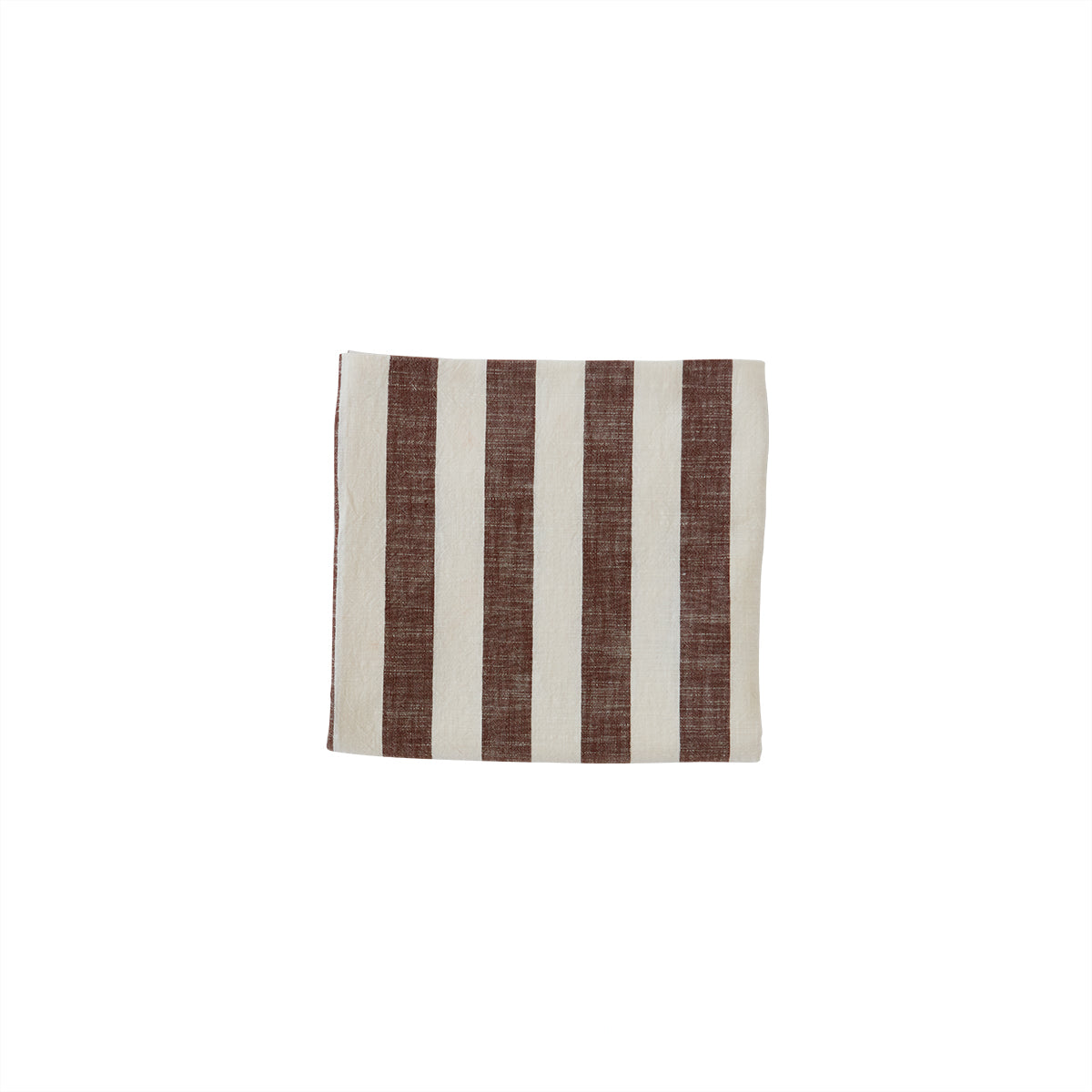 Nappe rayée marron en coton organique H200x140cm