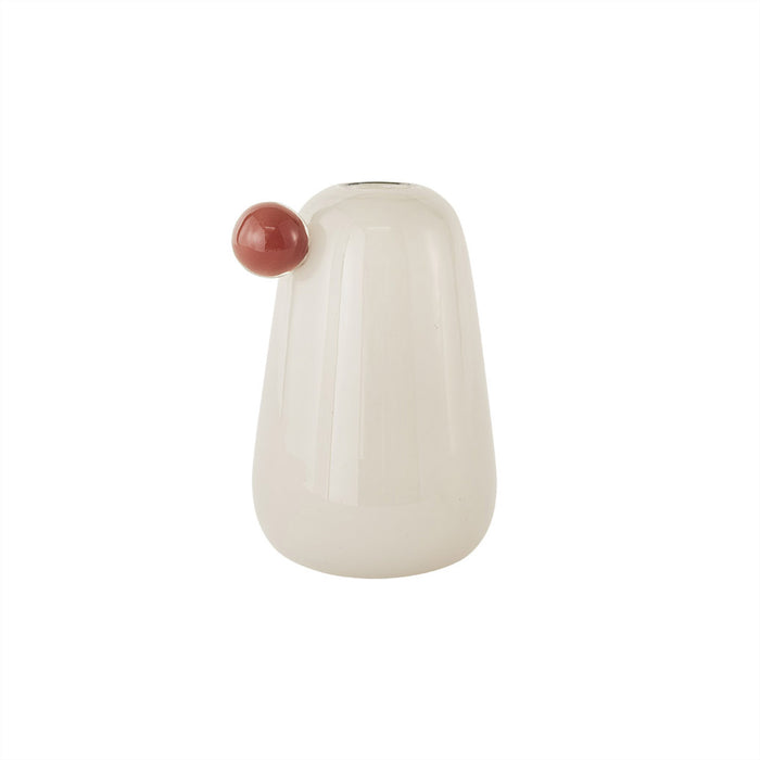 Vase blanc en verre Ø12,5xH20cm