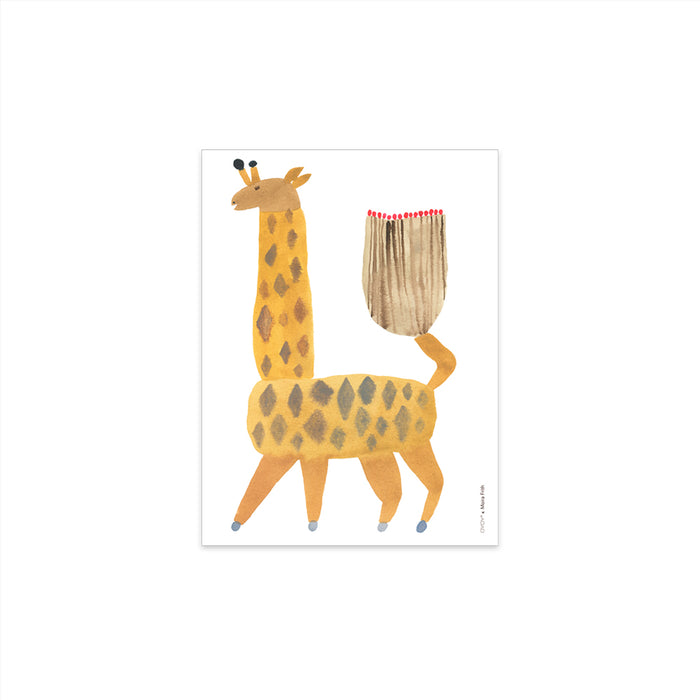 Poster giraffe en papier H40x30cm